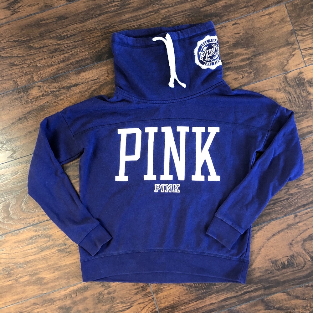 PINK Cowl Neck Hoodie